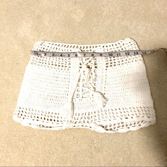 NWT S fern green lace front crochet bikini shorts - Picture 9 of 16